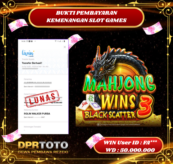 KEMENANGAN BESAR SLOT MAHJONG WINS 3 Rp.50.000.000 - LUNAS